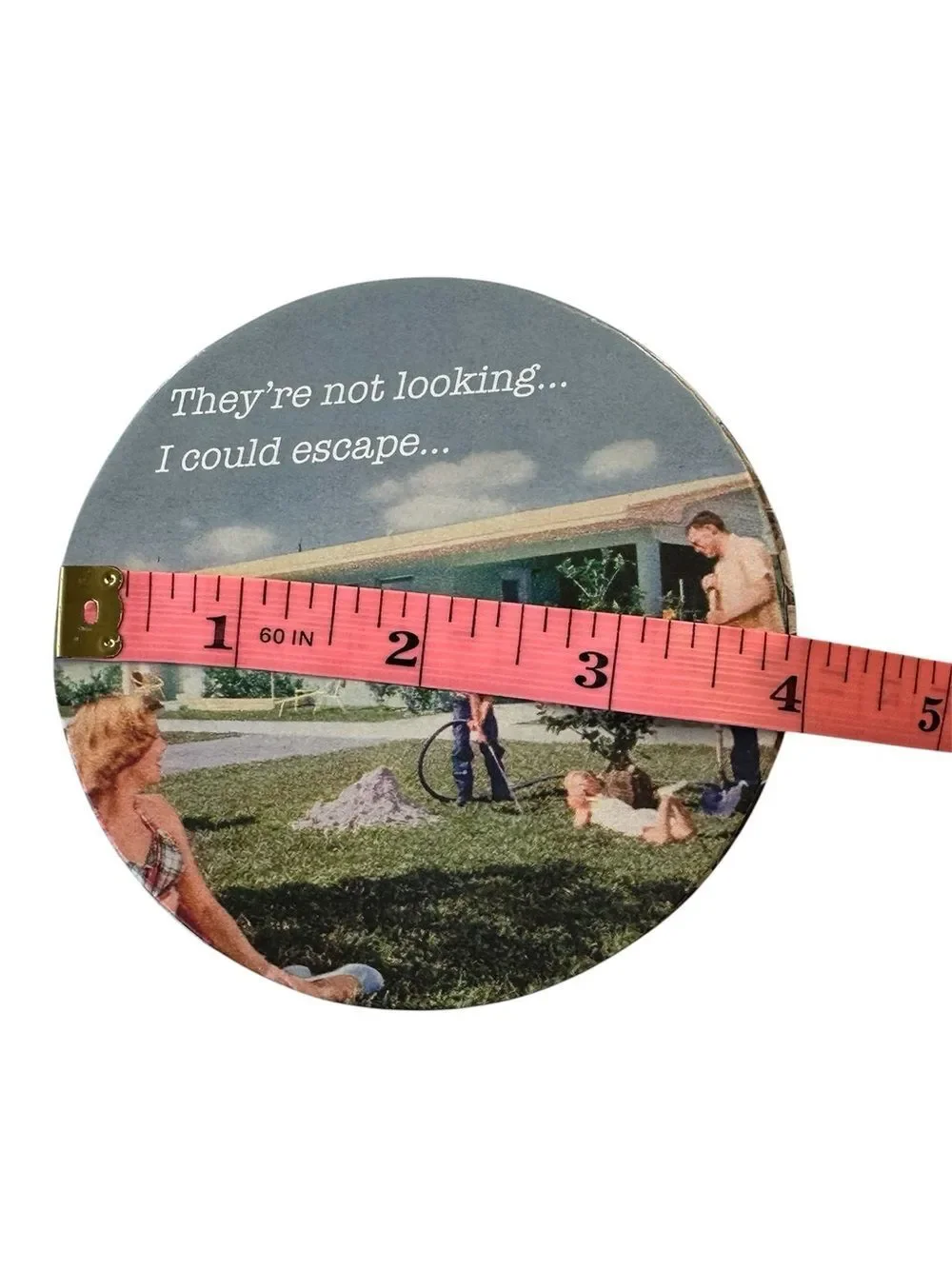 Retro Kitsch Cork Coaster Set Funny Mid Century Housewife Decor